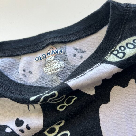Kids 6 Halloween Old Navy Glow in the dark Ghost Pajamas Set A0009 - Picture 4 of 5